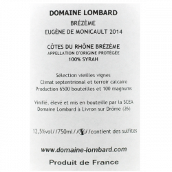 Domaine Lombard - AOC Brézème Eugène de Monicault Bio 2017