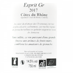Domaine des Gravennes - Esprit GR - AOC Côtes du Rhône Rouge 2017