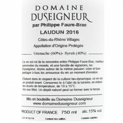 Domaine Duseigneur Philippe Faure Brac Laudun Côtes du Rhône 2016
