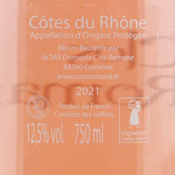 Domaine Clos Romane Côtes du Rhône rosé 2021