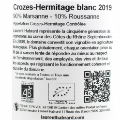 Domaine Laurent Habrard - Crozes-Hermitage Blanc et Bio 2019