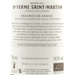 Ferme Saint Martin – Beaumes de Venise Rouge Bio – Cuvée Saint Martin 2018