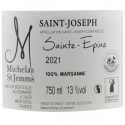 Michelas St Jemms Sainte Epine Saint Joseph blanc 2021