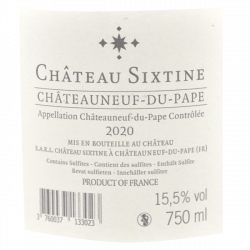 Château Sixtine - Châteauneuf du Pape Rouge 2020