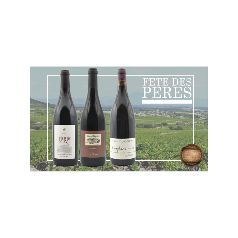 Coffret Cadeau Vin Fête des Pères - 3 bouteilles - 89€ livraison France incluse