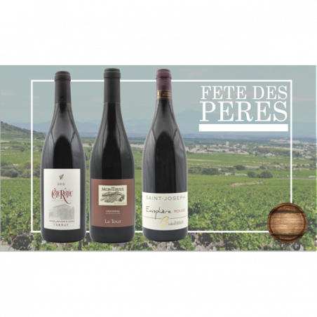 Coffret Cadeau Vin Fête des Pères - 3 bouteilles - 89€ livraison France incluse Coffret Cadeau Vin Fête des Pères - 3 bouteilles - 89€ livraison France incluse
