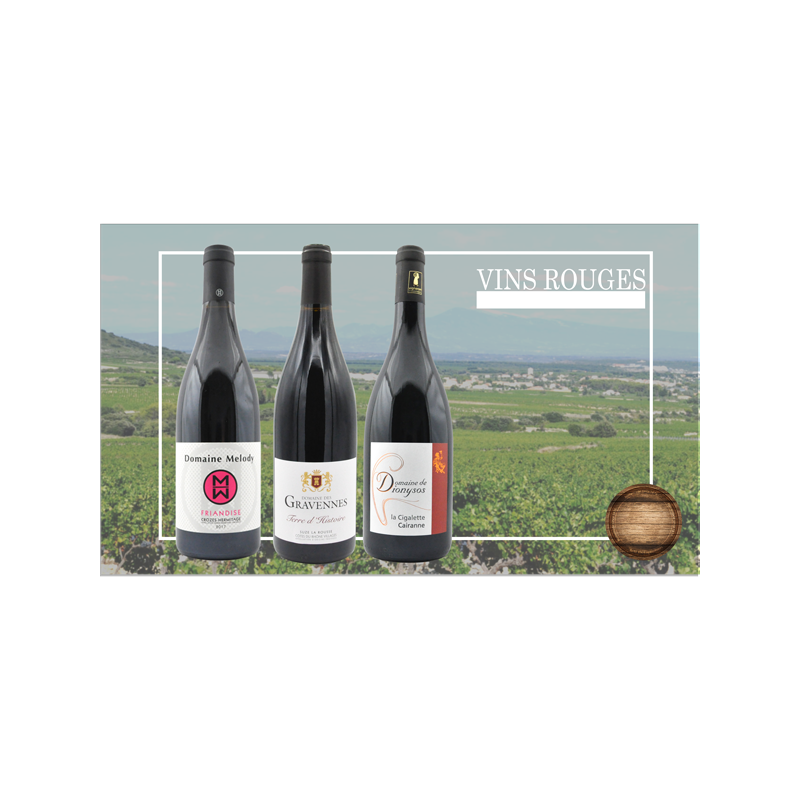 Coffret de Vin Rouge - 3 bouteilles - 55€ livraison France incluse