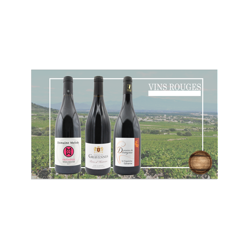 COFFRET CADEAU FOOTBALL 3 bouteilles VINS ROUGES COTE DE DURAS 2014 -  BAZAAR DISCOUNT