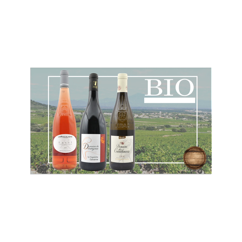 Coffret de Vin Bio - 3 bouteilles - 49€ livraison France incluse