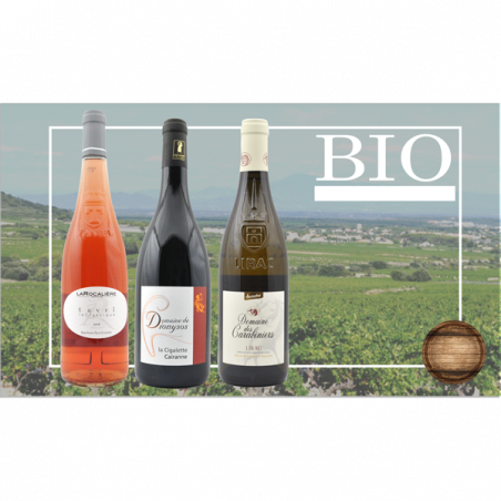 Coffret de Vin Bio - 3 bouteilles - 49€ livraison France incluse Coffret de Vin Bio - 3 bouteilles - 49€ livraison France incluse