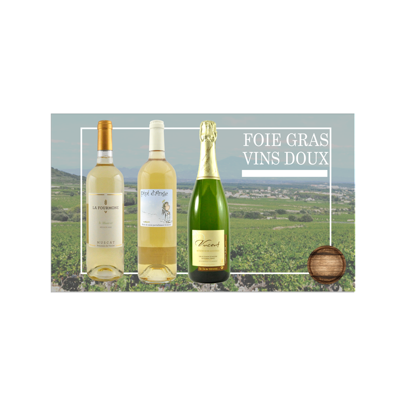 Coffret Vin et Foie gras - 3 bouteilles - 49€ livraison France incluse