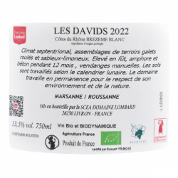 Domaine Lombard Les Davids - AOC Brézème blanc bio 2022