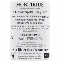 Domaine Montirius la Muse Papilles - Côtes du Rhône 2022