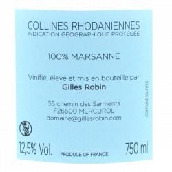 Domaine Gilles Robin Marsanne bio 2022 - Vin blanc