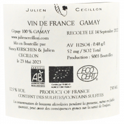 Julien Cecillon Gamay La Savane 2022