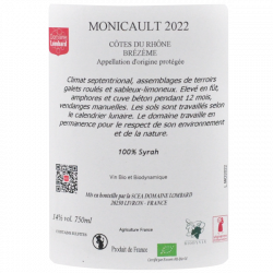 Domaine Lombard Monicault - Brezeme rouge et bio 2022