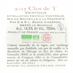 Clos de Trias - AOC Ventoux Rouge 2015