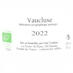 Ferme Saint-Pierre - IGP Vaucluse Blanc Bio - Viognier 2022