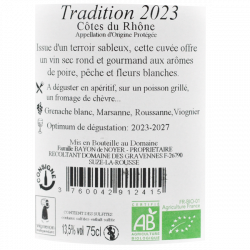 Domaine des Gravennes, Côtes du Rhône Bio, Tradition 2023