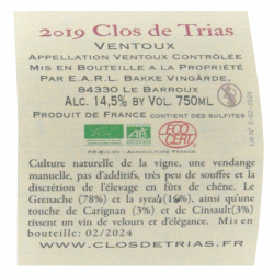 Clos de Trias - AOC Ventoux Rouge 2019
