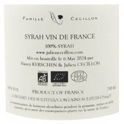 Domaine Julien Cecillon - Syrah bio Les Graviers 2023