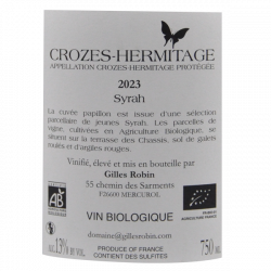 Gilles Robin Papillon Crozes Hermitage rouge 2023 Bio