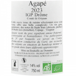 Domaine des Gravennes, IGP Drôme, Agapé 2023