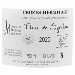 Crozes Hermitage Fleur de Syrahne 2023 Domaine Michelas St Jemms
