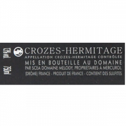 Domaine Melody - AOC Crozes Hermitage - Etoile Noire 2022