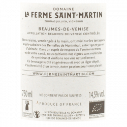 Cuvée Saint Martin 2020 - Beaumes de Venise bio
