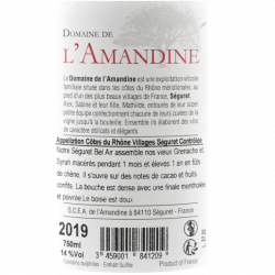 Domaine de l'Amandine - Seguret - Bel Air 2019