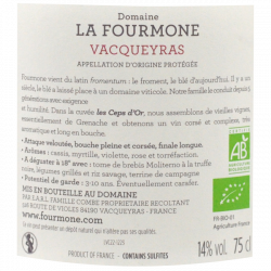 Domaine la Fourmone Vacqueyras les Ceps d'Or 2022