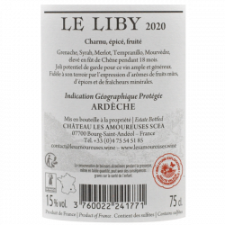 Le Liby 2020 - Château les Amoureuses - IGP Ardèche rouge