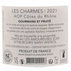 Château les Amoureuses - AOC Côtes du Rhône - Les Charmes 2021