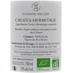 Domaine Melody Crozes Hermitage - Cuvée Domaine rouge 2023