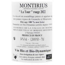 Domaine Montirius - La Tour 2022 AOC Gigondas rouge bio