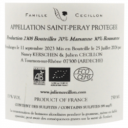 Domaine Julien Cecillon - AOC Saint Peray - Gemini 2023