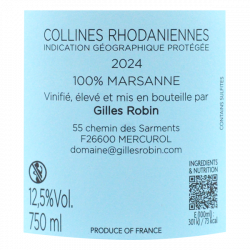 Domaine Gilles Robin Marsanne bio 2024 - Vin blanc