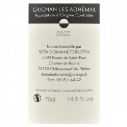 Domaine Ferrotin - AOC Grignan les Adhemar - Vieilles Vignes 2022