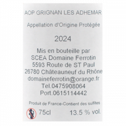 Domaine Ferrotin - AOC Grignan les Adhemar - Les Vignes de Termeny 2024