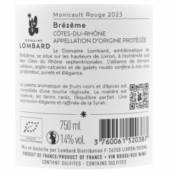 Domaine Lombard Monicault - Brezeme rouge et bio 2023