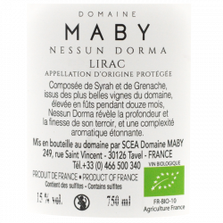 Domaine Maby Nessun Dorma Lirac 2022