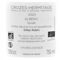 Domaine Gilles Robin Crozes Hermitage 2023 Albéric Bio