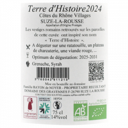Domaine des Gravennes Terre d'Histoire - AOC Côtes du Rhône Villages 2024 Bio