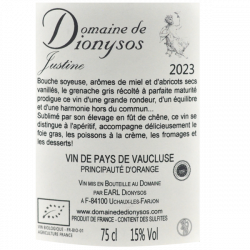 Domaine de Dionysos Grenache Gris - Cuvée Justine Bio 2023