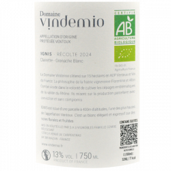 Vindemio Ignis 2024 – AOC Ventoux Blanc Bio