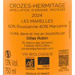 Gilles Robin Les Marelles Crozes Hermitage blanc 2024 Bio