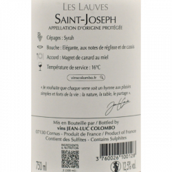 Jean Luc Colombo Les Lauves 2024 - Saint Joseph rouge