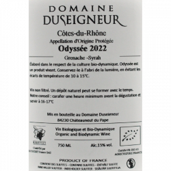 Domaine Duseigneur Odyssée 2022 - Côtes du Rhône Villages Bio