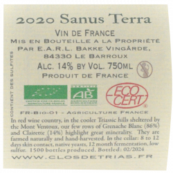 Clos de Trias - "Sanus Terra" AOC Ventoux Bio - Blanc 2020